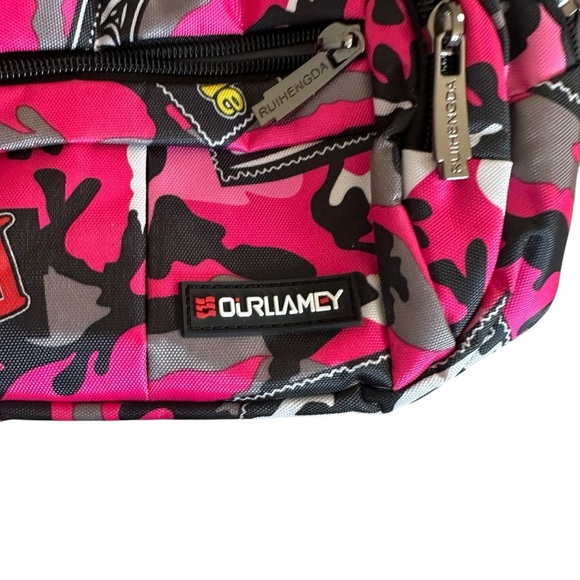 Durkl Pink and Black Camouflage Waist Bag - Picture 3 of 3